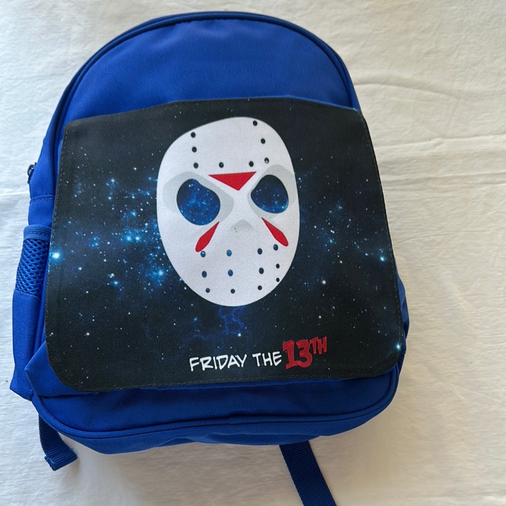 Blue Kids Backpack with Mask Design